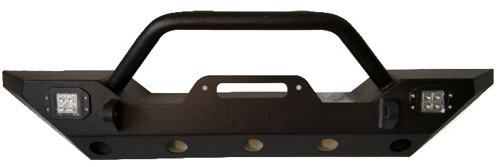 Texture Black Front Bumper Jeep Wrangler Jl 18-23 / 20-23 Jeep Gladiator (W/ 2 Led Light and Holes )