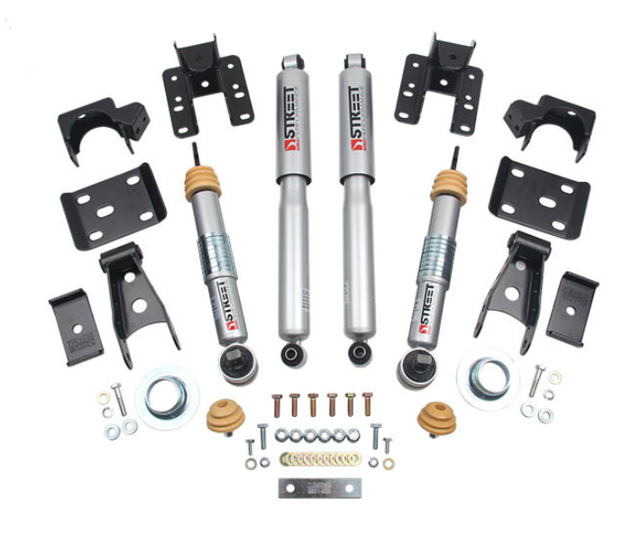 Belltech Lowering Kit 14-18 Silverado/sierra  1500 0-2 in. Front/ 4 in. Rear***aluminum Stamped Control Arms Only***