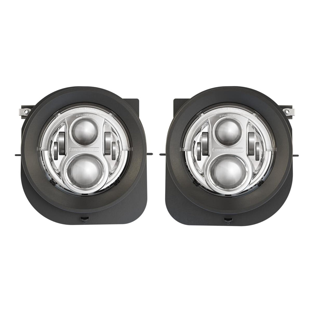 7in Round Led Jeep Renegade Headlight With Chrome Inner Bezel