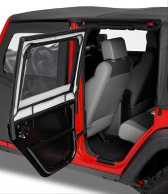 ÉLÉMENT ARRIÈRE DES PORTES WRANGLER JK 07-18 NOIR SATINÉ