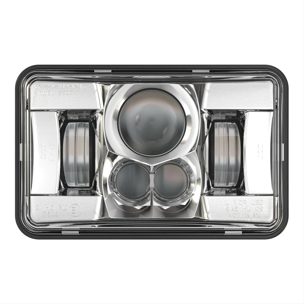 Led Low Beam Heated 4x6 Headlight With Chrome Bezel